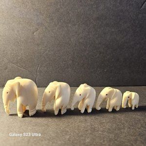 Handcrafted Ivory Elephant Collection - 5 Sizes
